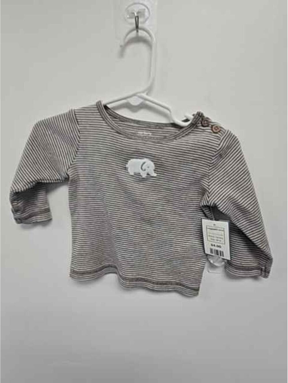 Brown/White Striped Carters Longsleeve Shirt, 9M B